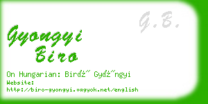 gyongyi biro business card